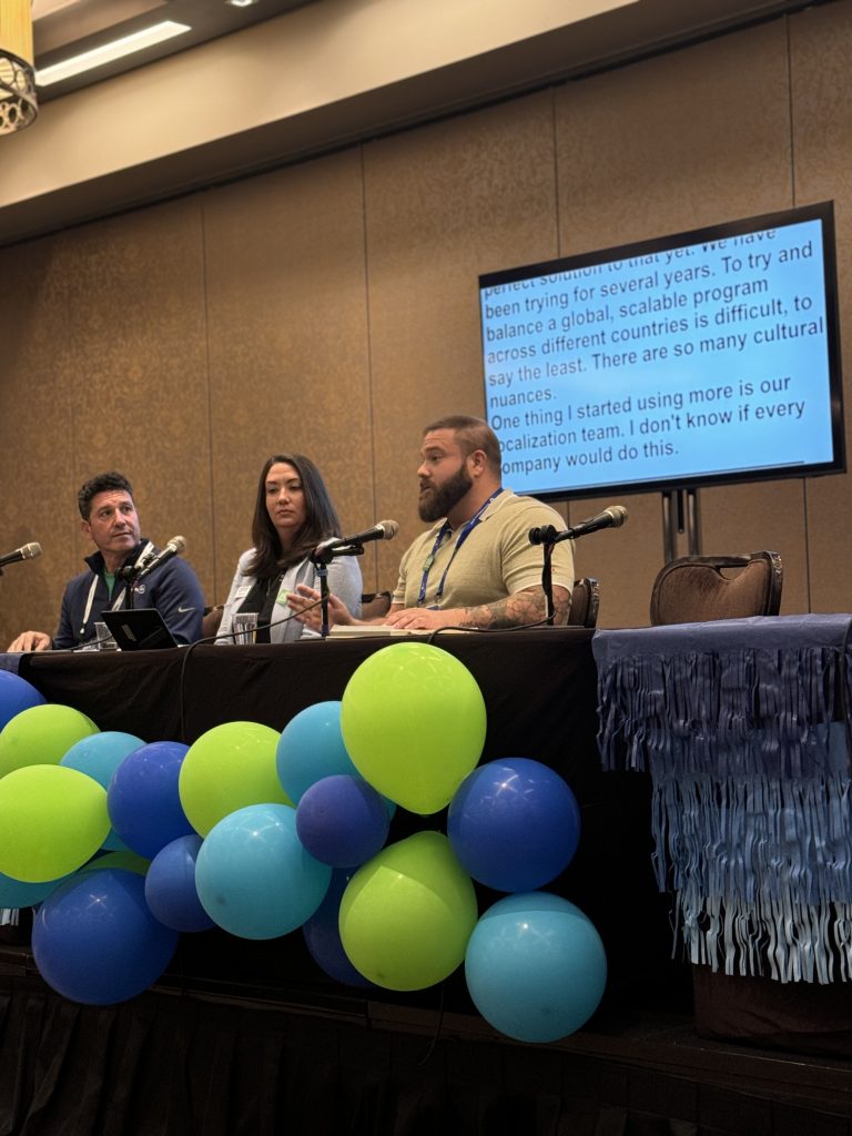 Zack Rubinstein, Director of Global Inclusion Learning, on a panel about strategies for developing and retaining disabled talent 